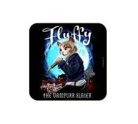 Horror Cats Fluffy The Vampurr Slayer Coaster