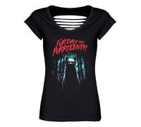 Horror Cats Furday The Purrteenth Ladies Black Razor Back T-Shirt