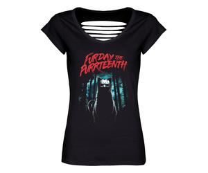 Horror Cats Furday The Purrteenth Ladies Black Razor Back T-Shirt