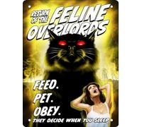Horror Cats Vintage Feline Overlords Mini Tin Sign Metal 15x20cm