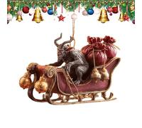 Horror Christmas Ornaments, Christmas Ornament Set, Dark Holiday Mischief Collection, 2D Acrylic Horror Hanging Ornament, Scary Christmas Tree Decoration With Rope For Xmas Party Decor (#B)