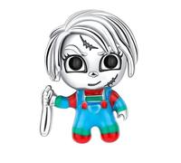 Horror Chucky Doll Charm 925 Silver Charm Compatible with Pandora Charms, Trollbeads, Chamilia, Biagi and Many Other UK Charm Bracelets.