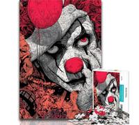 Horror Clown 1000 Piece Jigsaw Puzzle for Adults And Teenagers,Pattern Assembly Fun at Home Activities,Birthday Present,Travel Gifts 75x50cm