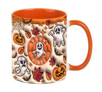 Horror Coffee Mug - Creepy Ceramic Drinkware, Aesthetic Travel Cup, Hot Beverage Container | Home Kitchen Office Women Men Party Coworkers Lovers Autumn Fall Seasonal Decoration Reliable Easy Use