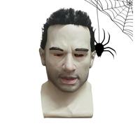 Horror Cosplay Latex Head Cover, Realistic m-ask, m-ask, Halloween Old Man m-ask, Horror Headgear With Seamless Eye Holes,Cosplay Character Fake Face Dress Up