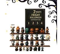 Horror Countdown Calendar, 31 Nights of Fright Halloween Countdown Box, Spooky Charm for December Holiday Window Door Fireplace Table Shelves Bag Bedroom Office Party