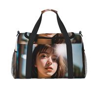 (Horror Cute Girl) Durable Twill Travel Tote Bag Large Capacity Handheld & Crossbody Bag for Weekend Trips,Sports,and Outdoor Activities
