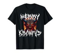 Horror Dämon Teufel Frau Kramperl Outfit Maske Merry Krampus T-Shirt