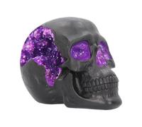 Horror & Dark Creatures Geode Skull Black Purple Gothic Glitter Skull Figurine - Resin
