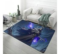 Horror Death Skull Rose 3D Area Rugs Gothic Style Large Size Carpet Black Gray for Living Room Bedroom Playroom, Gaming Rug for Boy Teen Room Runner Floor Mat, Non-Slip Bath Mat, 100x120 cm, Color 2
