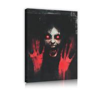 Horror Demon Canvas Wall Art Scary Evil Creature Decor Creepy Dark Fantasy Painting for Living Room Spooky Haunted House Pictures Print 30x45cm Innerframe
