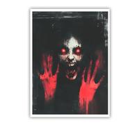 Horror Demon Canvas Wall Art Scary Evil Creature Decor Creepy Dark Fantasy Painting for Living Room Spooky Haunted House Pictures Print 50x60cm Frameless