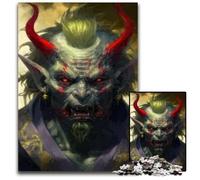 Horror Demon Oni Puzzles 1000 Pieces for Adults Wooden Jigsaw Puzzles for Travel Lovers Couples Challenging Toy 1000 PCS(75x50cm)