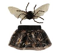 Horror Dog Costume - Lightweight Gothic Dog Apparel | Dogs Spider Cosstume | Dogg Clothes Horor Spidder Wings Transformation Skirt SuitFunny Animal With Cats, Small Medium Spooky Party Dress Up, Cre
