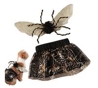 Horror Dog Costume - Lightweight Gothic Dog Clothes | Funny Pet Costume With Wings | Polyester Spider Transformation Skirt Suit For Cats | Small Medium Puppy Apparel F0r Halloween Parties