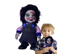 Horror Dolls Walking Electric Light Up Eyes Creepy Doll Haunted House | Halloween Indoor Decor for Haunted House Holiday Party Outdoor Yard Halloween Decoration Home Lawn Porch Patio Garden Balcon