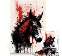 Horror Donkey Portrait 1000 Pieces Jigsaws Adults Puzzles Mind Exercise Pastime Game Family Play Thoughtful Gift (38x26cm)