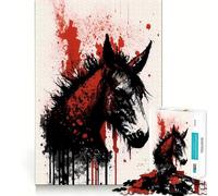 Horror Donkey Portrait Puzzles for Adults 1000 Puzzles Cognitive Skill Precise Connection Fun Challenge Santa Surprise (50x75cm)