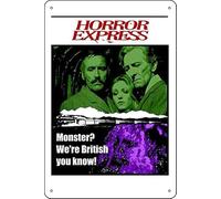 Horror Express (1972) Movie Poster Movie Vintage Tin Poster Metal Tin Sign Art Plaque Sign For Bar Restaurant Garage Cafe Wall Decor 8 x 12 Inch