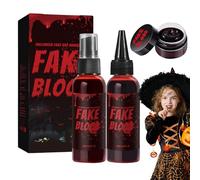 Horror Fake Blood Set - Vampire Spray Pack, Coagulated Gel Solution | 100ml Halloween Dress Up Blood Halloween Fake Blood, Halloween Cosplay Fake Blood Vampire Costume Accessory