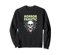 Horror Fanatic Skull Scream for Halloween Lovers Sweatshirt, Adult Unisex, Black, M