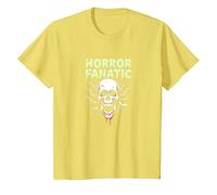 Horror Fanatic Skull Scream for Halloween Lovers T-Shirt, Kids, Lemon, 10 Years