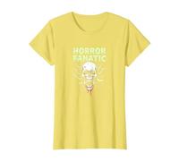 Horror Fanatic Skull Scream for Halloween Lovers T-Shirt, Women, Lemon, XS