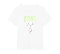 Horror Fanatic Skull Scream for Halloween Lovers T-Shirt, Women's Plus, White, 1X