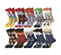 Horror Film Character Novelty Socks Crew & Trainer UK Adult Sizes Unisex Male Female Halloween Goth Gift Michael Freddy Chucky Beetle Jason (UK, Numeric, 4, 9, Regular, Regular, 10, Multicolour)