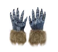 Horror Furry Werewolf Paw Gloves Men Women Halloween Cosplay Masquerade Mardi Gras Animal Wolf Grim Reaper Death Evil Devil Demon Gloves Claw Mitts Costume Accessory Dress Up Props Supplies