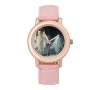 Horror Ghost Gothic Womens Elegant Watch Analogue Quartz Watch Leather Band Wristwatch