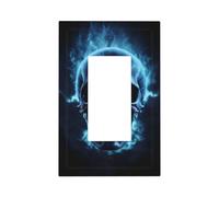 Horror Ghost Skull (1) Modern Single-Gang Switch Wall Plate â€“ Premium Pc Material Decorative Cover with Full-Panel Printed Design, Easy Installation for Residential & Commercial Use