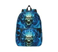 Horror Ghost Skull Canvas Backpack Laptop Bag Adjustable Straps Vintage Casual School Travel Outdoor Work Camping