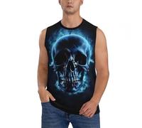 Horror Ghost Skull Men's Vests Bodybuilding Athletic Summer Workout Tank Top Sleeveless T-Shirt Fitness Tank Running Gym Vest Quick Dry