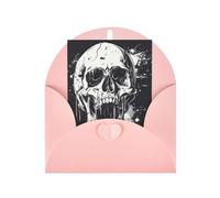 horror ghost skull Print Adorable Blank Cards& Envelopes,Unique Designs Perfect for Festivals, Invitations
