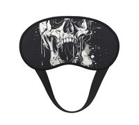 Horror Ghost Skull Print Black Out Eye Mask for Sleeping Airplane, Sleep Mask Polyester for Home and Travel