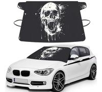 Horror Ghost Skull Print Car Windshield Snow Cover, Windshield Cover For Ice And Snow Automotive Accessories