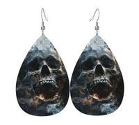 Horror Ghost Skull Print Double-Sided Drop Earrings, Accessories,Dangle Earrings For Women All Occasions