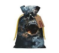 Horror Ghost Skull Print Drawstring Pouch For Gifts,Reusable Adorable Gift Bags,Perfect For Jewelry And More