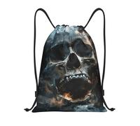 Horror Ghost Skull Print Gym Bag Drawstring Bag Lightweight Versatile Sport Sack For Shopping Men Running 36X42Cm