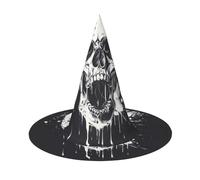 Horror Ghost Skull Print Halloween Witch Hat Wizard Hat For Parties Perfect Accessory For Costumes Holiday Party