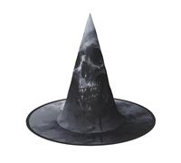 Horror Ghost Skull Print Halloween Witch Hat Wizard Hat For Parties Perfect Accessory For Costumes Holiday Party