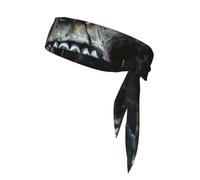 Horror Ghost Skull Print Sports Head Tie Adjustable Headband For Men And Women, Sweatband For Running, Tennis, Workout, Karate, Ninja, Basketball, And Athletic
