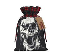 Horror Ghost Skull Print Xmas Drawstring Gift Bag Festive Christmas Reusable Wrapping Bags Needs