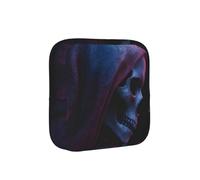 Horror Ghost Skull Printed Sponge Composite Fabric Women's Sanitary Napkin Storage Bag, Portable Pad Clip for Daily Use During Travel.
