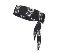 horror ghost skull Sports Head Tie Beach Summer Tropical Adjustable Non-Slip Moisture Wicking for Running Ninja Head Band