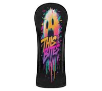 Horror Graffiti Ghosts This Bites Golf Club Head Cover Set Premium Leather Accessories with Number Tags Designed to Fit All Woods and Drivers