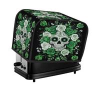 Horror Green Rose Skull Toaster Cover 2 Slice Dust Cover for Bread Machine,Small Kitchen Appliance