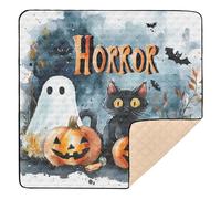Horror Halloween Black Cat Cat Large Non-Slip Baby Activity Play Mat for Floor Comfortable Travel Play Mat for Babies Infants Toddlers, 50'' x 50''