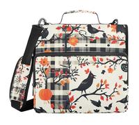 Horror Halloween Crows Tree Branches 1.5 Inch 3 Rings Organizer Binder with Shoulder Strap & Handle Multiple Pockets Portfolios Portfolio Organizer Suitable for Middle School